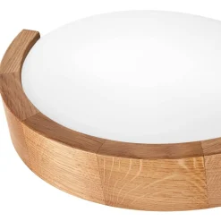 Lamkur Wandleuchte Eiche Holz Glas B/H/L: ca. 20x14x30 cm E27 1 Brennstellen