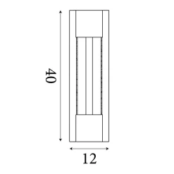 LED-Außenwandleuchte gold klar B/H/T/L: ca. 12x40x8,5x8,5 cm