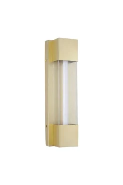 LED-Außenwandleuchte gold klar B/H/T/L: ca. 12x40x8,5x8,5 cm