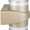 LED-Außenwandleuchte gold weiß B/H/T: ca. 12,5x14,1x14,1 cm