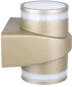 LED-Außenwandleuchte gold weiß B/H/T: ca. 12,5x14,1x14,1 cm