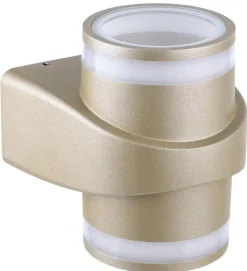 LED-Außenwandleuchte gold weiß B/H/T: ca. 12,5x14,1x14,1 cm
