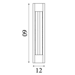 LED-Außenwandleuchte klar gold B/H/T/L: ca. 12x60x8,5x8,5 cm