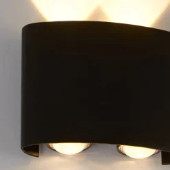 LED-Außenwandleuchte schwarz klar sand B/H/T: ca. 11,7x9,3x3,8 cm