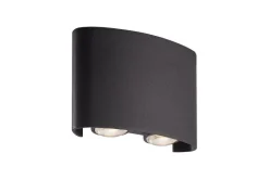 LED-Außenwandleuchte schwarz klar sand B/H/T: ca. 11,7x9,3x3,8 cm