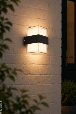 LED-Außenwandleuchte schwarz weiß klar B/H/T: ca. 10x13x11 cm