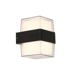 LED-Außenwandleuchte schwarz weiß klar B/H/T: ca. 10x13x11 cm