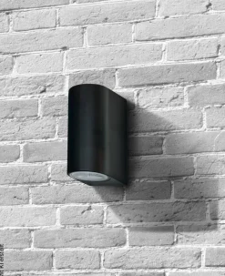 LED-Außenwandleuchte schwarz B/H/T: ca. 6,8x15x9,2 cm