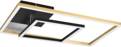 LED-Deckenleuchte schwarz messing Metall B/H/L: ca. 7,5x63,5x37 cm