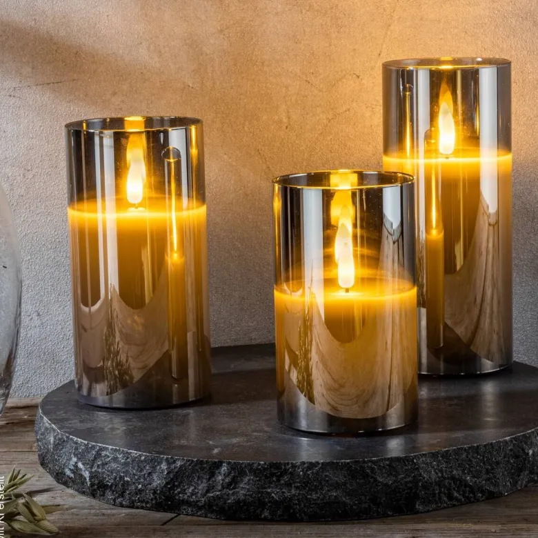 LED-Kerzen 3er Set warmweiß