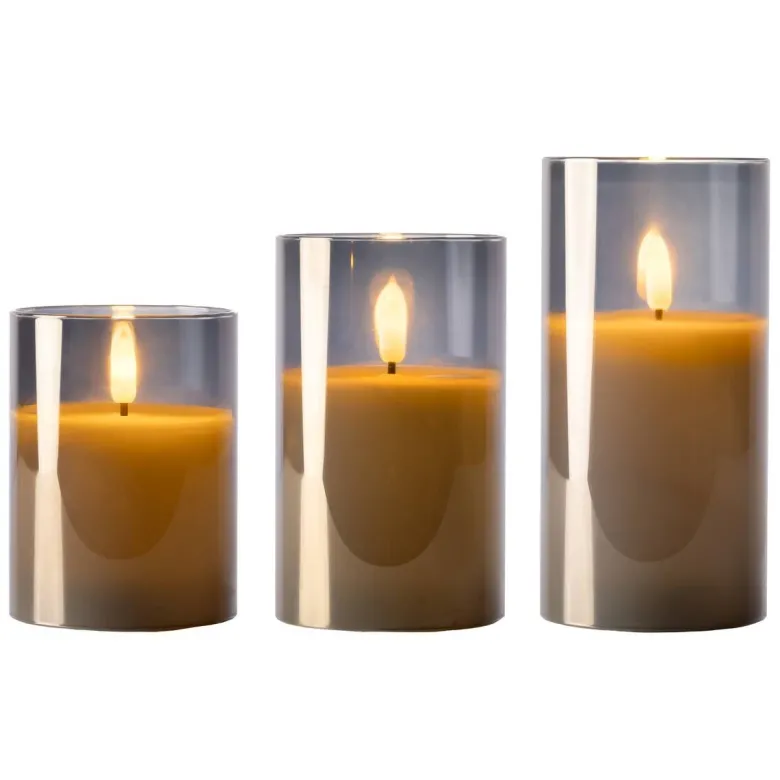 LED-Kerzen 3er Set warmweiß