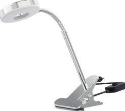LED-Klemmleuchte Olaf Chrom Edelstahl H/D: ca. 43x8 cm