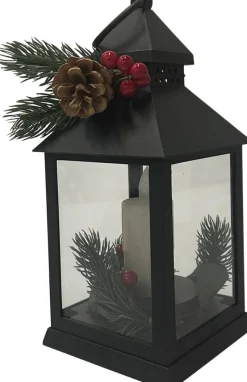 LED-Laterne schwarz Kunststoff