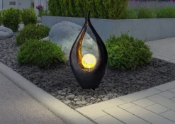 LED-Solarleuchte bronze Kunststoff B/H/T: ca. 13x50x26,5 cm