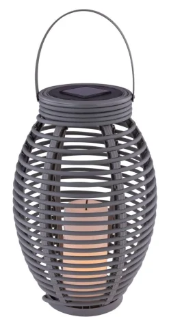 LED-Solarleuchte grau Kunststoff H/D: ca. 35x18,5 cm