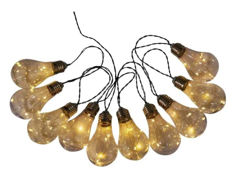LED/Solar Lichterkette 3 m transparent Kunststoff