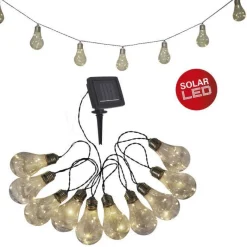LED/Solar Lichterkette 3 m transparent Kunststoff