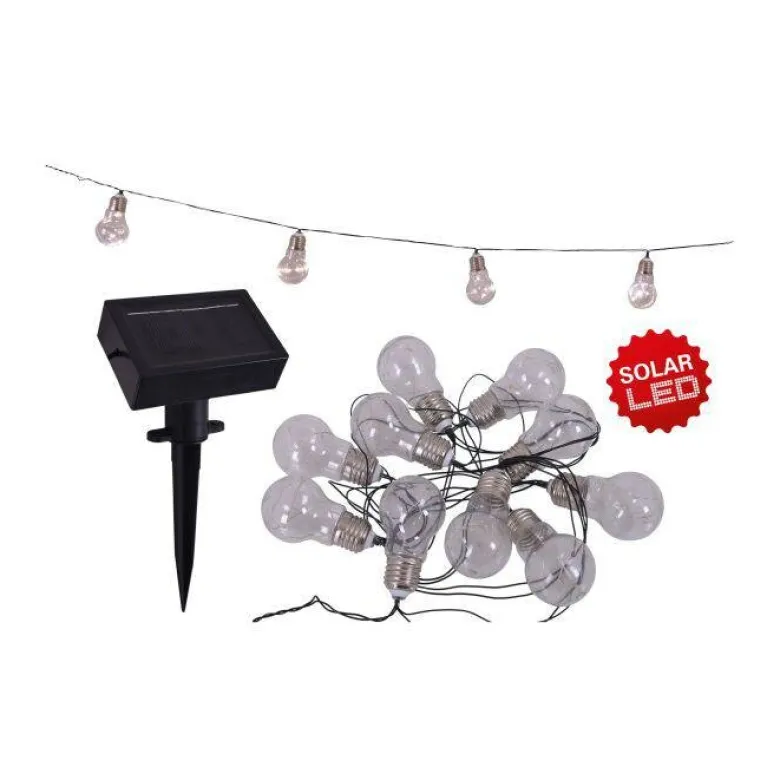 LED/Solar Lichterkette 3 m transparent Kunststoff