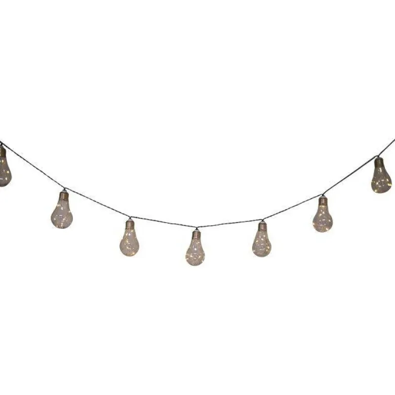 LED/Solar Lichterkette 3 m transparent Kunststoff