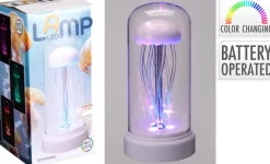 LED-Tischleuchte transparent rosa Kunststoff H/D: ca. 20,5x10 cm