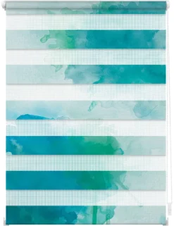 LICHTBLICK Doppelrollo Duo Aquarell blau B/L: ca. 90x150 cm