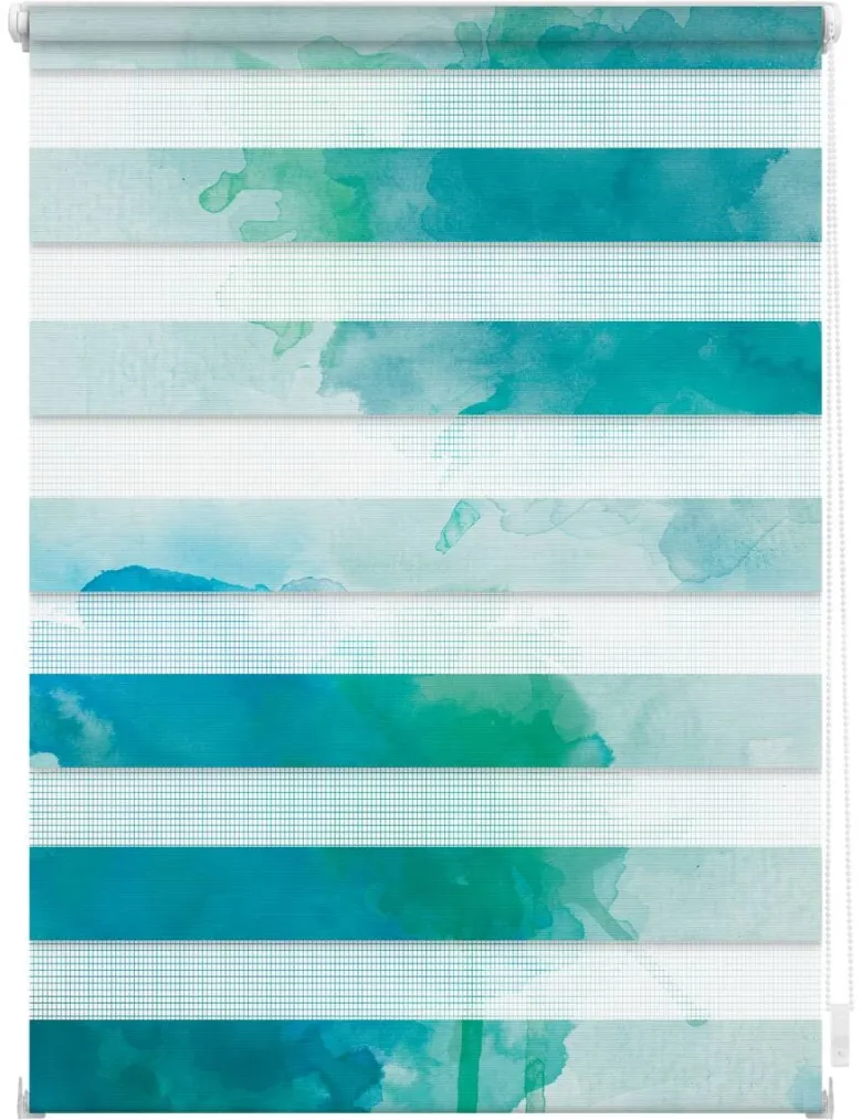 LICHTBLICK Doppelrollo Duo Aquarell blau B/L: ca. 90x150 cm