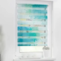 LICHTBLICK Doppelrollo Duo Aquarell blau B/L: ca. 90x150 cm