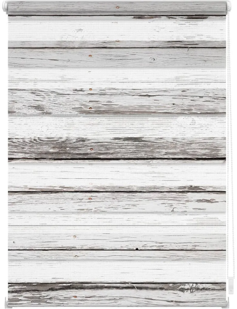 LICHTBLICK Doppelrollo Duo Bretter grau B/T: ca. 90x150 cm