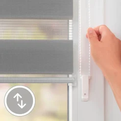 LICHTBLICK Doppelrollo Duo grau B/L: ca. 65x150 cm