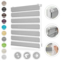 LICHTBLICK Doppelrollo Duo grau B/L: ca. 55x150 cm