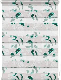 LICHTBLICK Doppelrollo Duo Monstera schwarz B/T: ca. 80x150 cm