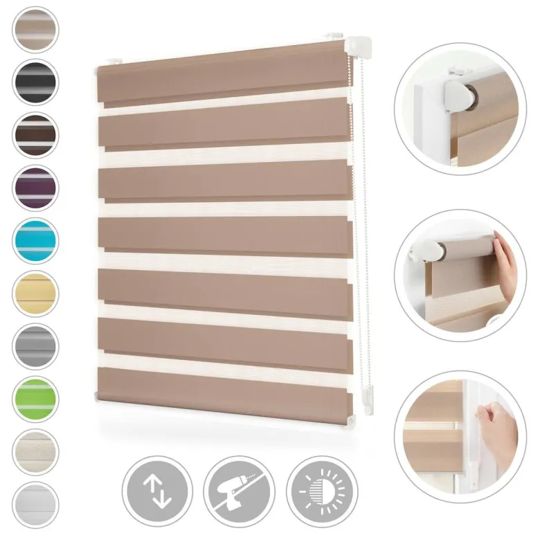 LICHTBLICK Doppelrollo Duo taupe B/L: ca. 55x150 cm