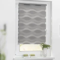 LICHTBLICK Doppelrollo Duo Welle grau B/L: ca. 70x150 cm