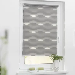 LICHTBLICK Doppelrollo Duo Welle grau B/L: ca. 70x150 cm