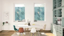LICHTBLICK Fensterfolie Aqua Floral Floral Aqua Floral blau B/L: ca. 100x180 cm