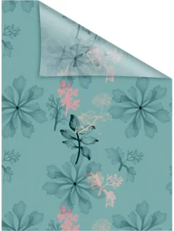 LICHTBLICK Fensterfolie Aqua Floral Floral Aqua Floral blau B/L: ca. 100x180 cm