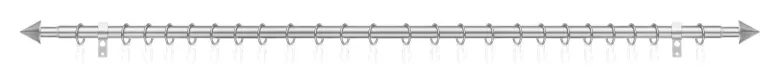 LICHTBLICK Gardinenstange Kegel Chrom Metall D: ca. 2 cm ausziehbar von ca. 130 bis 240 cm 1.0 Läufe