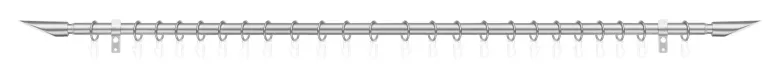 LICHTBLICK Gardinenstange Lipstick Edelstahloptik Metall D: ca. 2 cm ausziehbar von ca. 130 bis 240 cm 1.0 Läufe