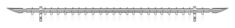 LICHTBLICK Gardinenstange Lipstick Chrom Metall D: ca. 2 cm ausziehbar von ca. 130 bis 240 cm 1.0 Läufe