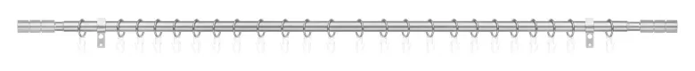 LICHTBLICK Gardinenstange Zylinder Edelstahloptik Metall D: ca. 2 cm ausziehbar von ca. 130 bis 240 cm 1.0 Läufe
