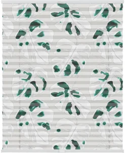 LICHTBLICK Spannplissee Monstera grün B/L: ca. 60x130 cm