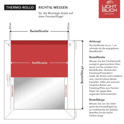 LICHTBLICK Thermo Klebe-/Klemmrollo Verdunklungsqualität blau B/L: ca. 90x150 cm