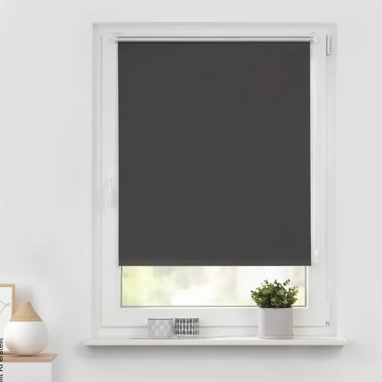 LICHTBLICK Thermo Klebe-/Klemmrollo Verdunklungsqualität anthrazit B/L: ca. 50x150 cm