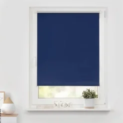 LICHTBLICK Thermo Klebe-/Klemmrollo Verdunklungsqualität blau B/L: ca. 60x220 cm