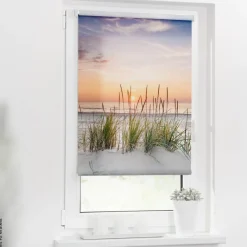 LICHTBLICK Verdunkelungsrollo Nordseestrand weiß B/L: ca. 100x150 cm