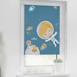 LICHTBLICK Verdunkelungsrollo Astronaut blau B/L: ca. 90x150 cm