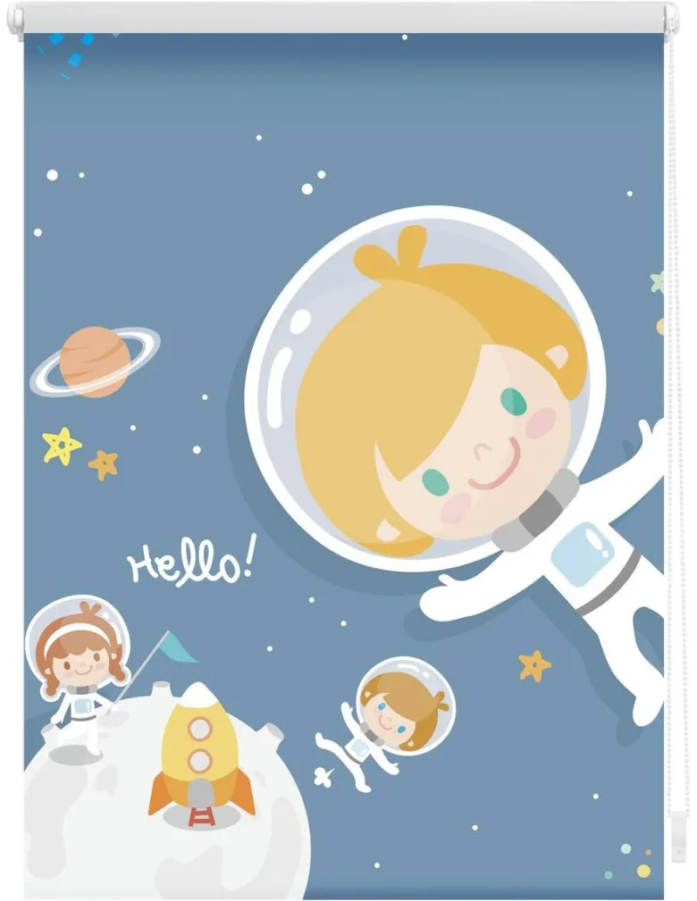 LICHTBLICK Verdunkelungsrollo Astronaut blau B/L: ca. 90x150 cm