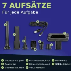 Lichterblitz Handstaubsauger 19122 blau grau Kunststoff B/H/L: ca. 20,8x6,5x21,5 cm