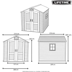Lifetime Gartenhaus Fox Lichtgrau B/H/L: ca. 215x227x213 cm