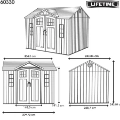 Lifetime Gartenhaus Saturn dunkelgrau B/H/L: ca. 305x244x244 cm
